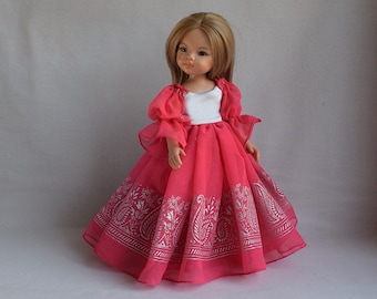 Dress for doll Paola Reina, Little Darling doll. Beautiful Clothes for doll 13 inch. Doll Gown, wedding dress, Flower girl dress