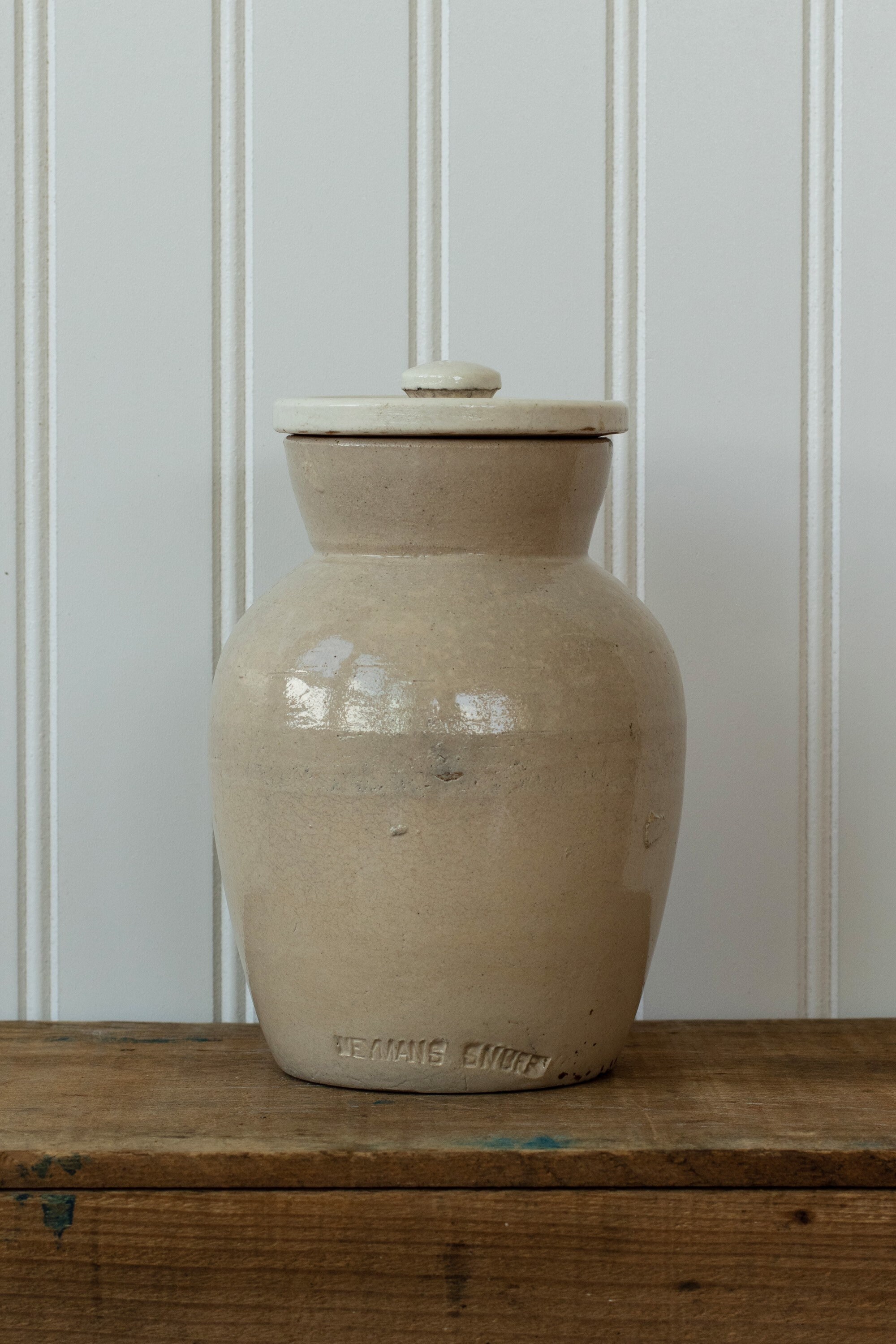 Antique Weymans Snuff Stoneware Crock Jar With Vented Lid Etsy