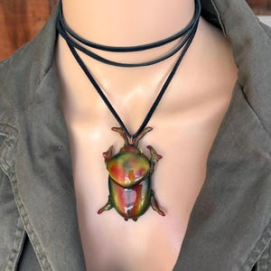 Thermal Beetle - Hand Sculpted Beetle Pendant