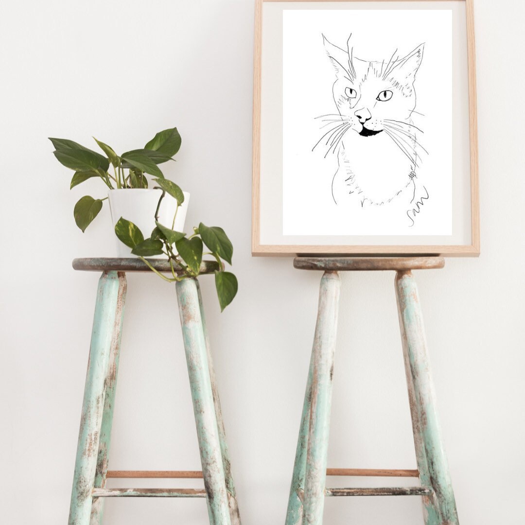 Custom Line Art Pet | Pet Sketch | Digital Download - Etsy