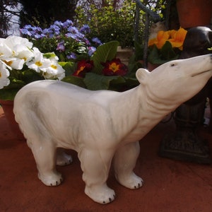 Porzellan Figur Eisbär Porzellanfigur Polarbär Bär Polar Figur Skulptur Landhaus Cottage