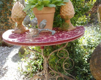 Antique France wall table side table wall console console table garden table iron table iron brocante country house garden terrace shabby
