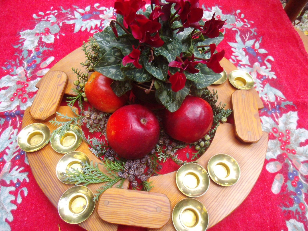 Advent Wreath Candle Holder Wood Advent Country Cottage Etsy