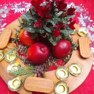 Adventskranz Kerzenhalter Holz Advent Weihnachten Kerzenständer Adventsdeko Handarbeit  Holzleuchter Landhaus Cottage