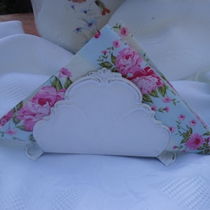 Vintage Serviettenhalter Serviettenständer Servietten Weiß Shabby Tischdeko Metallständer Brocante French Landhaus Cottage