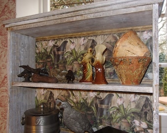 Shelf, wall shelf, hanging shelf, kitchen shelf, unique, shabby chic, rustic, cottage, country style