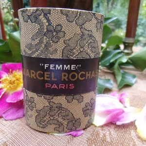 Small perfume box &quot;Femme&quot; Marcel Rochas Paris box Brocante