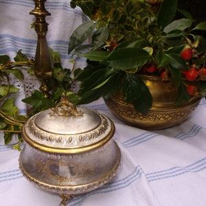 Antik Jugendstil Metalldose Schmuckdose Deckeldose Dose Romantik Brocante Boudoir Zuckerdose