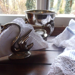 Schwan Serviettenhalter Versilbert Serviettenständer Brocante Tischdeko Tafeldeko Landhaus Cottage