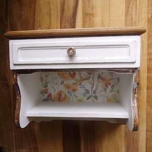 Hängekästchen Shabby Weiß Mohn Wandkästchen Wandregal Regal Holzkästchen Kästchen Brocante  Landhaus Cottage