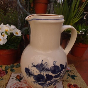 Krug Wasserkrug Handgetöpfert Steinkrug Tonkrug Handarbeit Töpferei Vase Blumenvase Landhaus Cottage