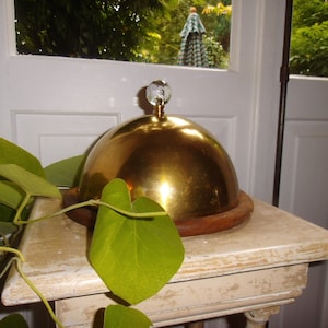 Käseglocke Messing Speisehaube Chloche Haube Messinghaube Abdeckung Vintage Mid Century