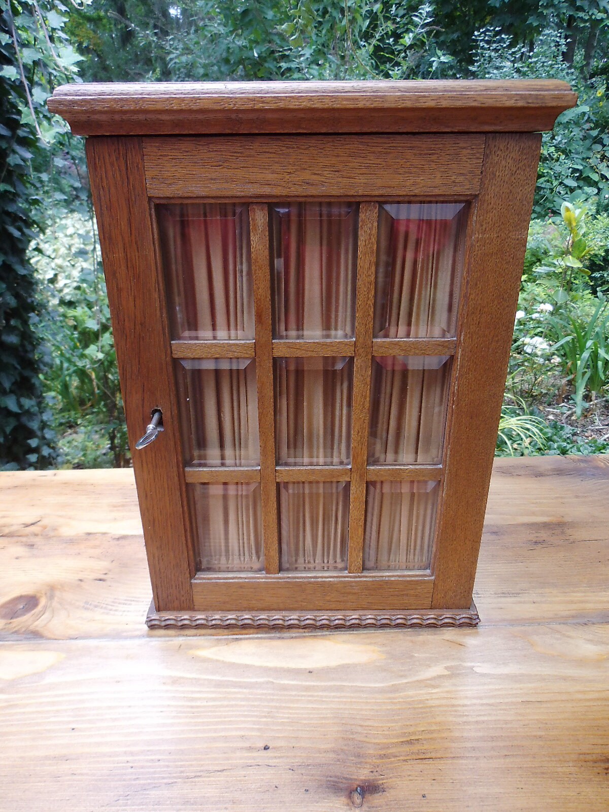 Antik Original Schlüsselkasten Eiche Reichsbahn 1930er Rarität Wandkasten Holzkasten Glaskasten Wandschränkchen München Landhaus