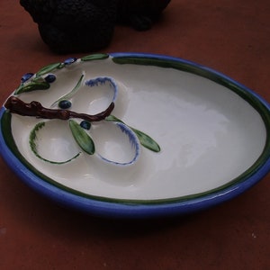 Antipasti Schüssel Salatschüssel Vorspeisen Oliven Handarbeit Handbemalt Umbrien Citta di Castello Pastateller Töpferei Italien