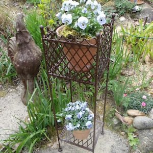 Vintage Blumensäule Pflanzensäule Blumenständer Pflanzenständer Dekoständer Gartendeko Landhaus Cottage Säule