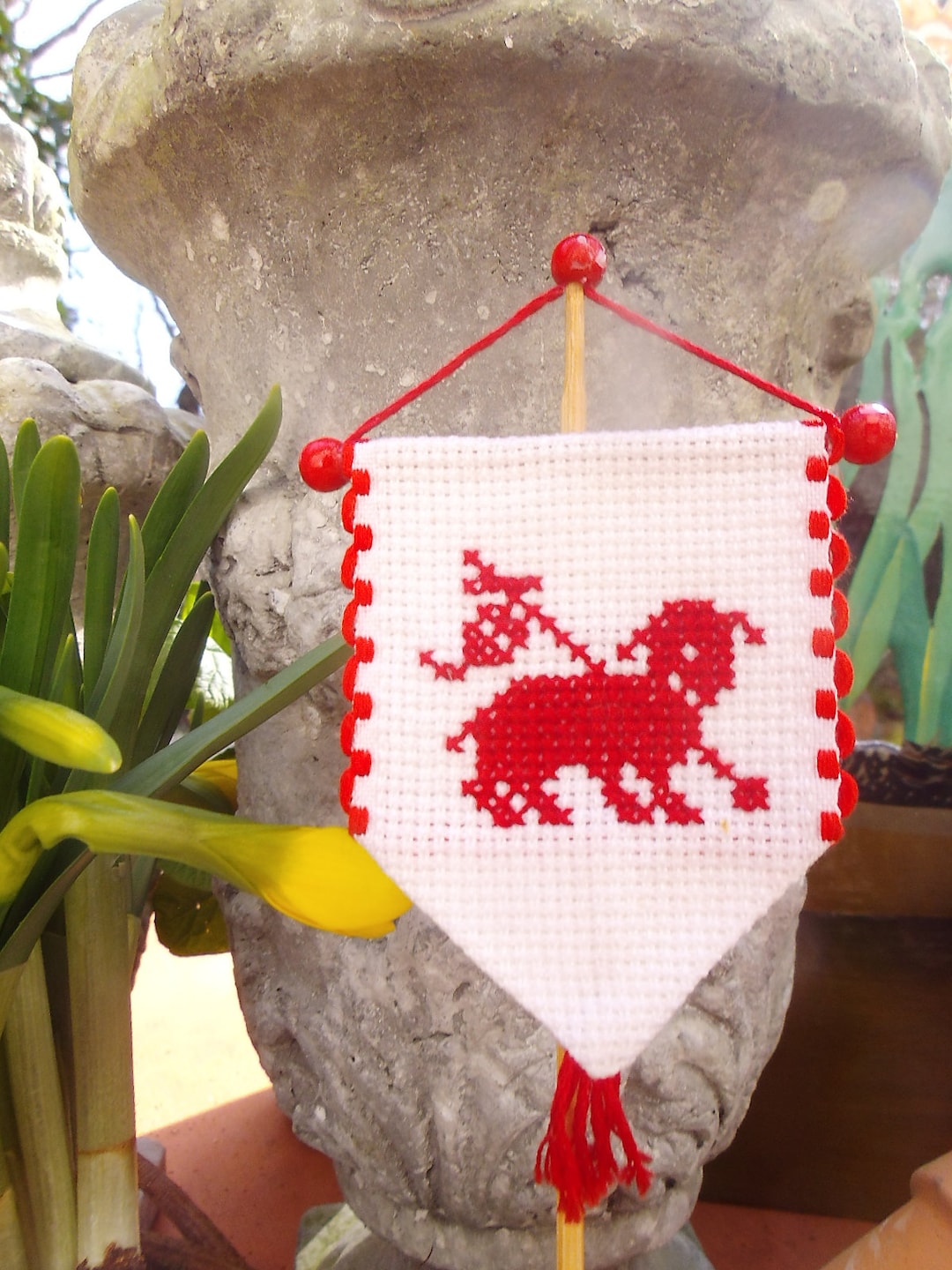 3 Osterfahnen Lamm Kreuzstich Osterlamm Ostern Osterfähnchen - Etsy.de