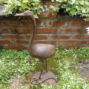 1 iron heron bird crane vintage mid-century garden figure garden sculpture sculpture garden decoration iron figure brocante country house