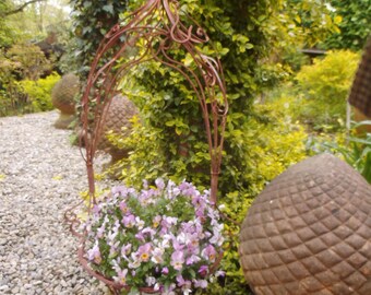 Cesto di ferro cesto di fiori cesto appeso vaso di fiori casa di campagna cottage