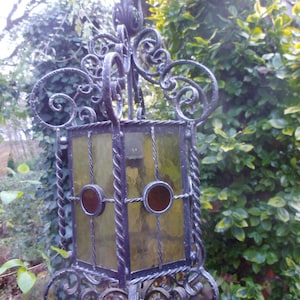 Hanging lamp wrought iron lantern ceiling lamp lamp vintage mid century iron