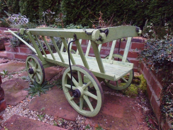 Antik Leiterwagen Bollerwagen Holzwagen Handwagen Wagen Weihnachtsdeko Gartendeko Pflanzen Blumen Landhaus Cottage