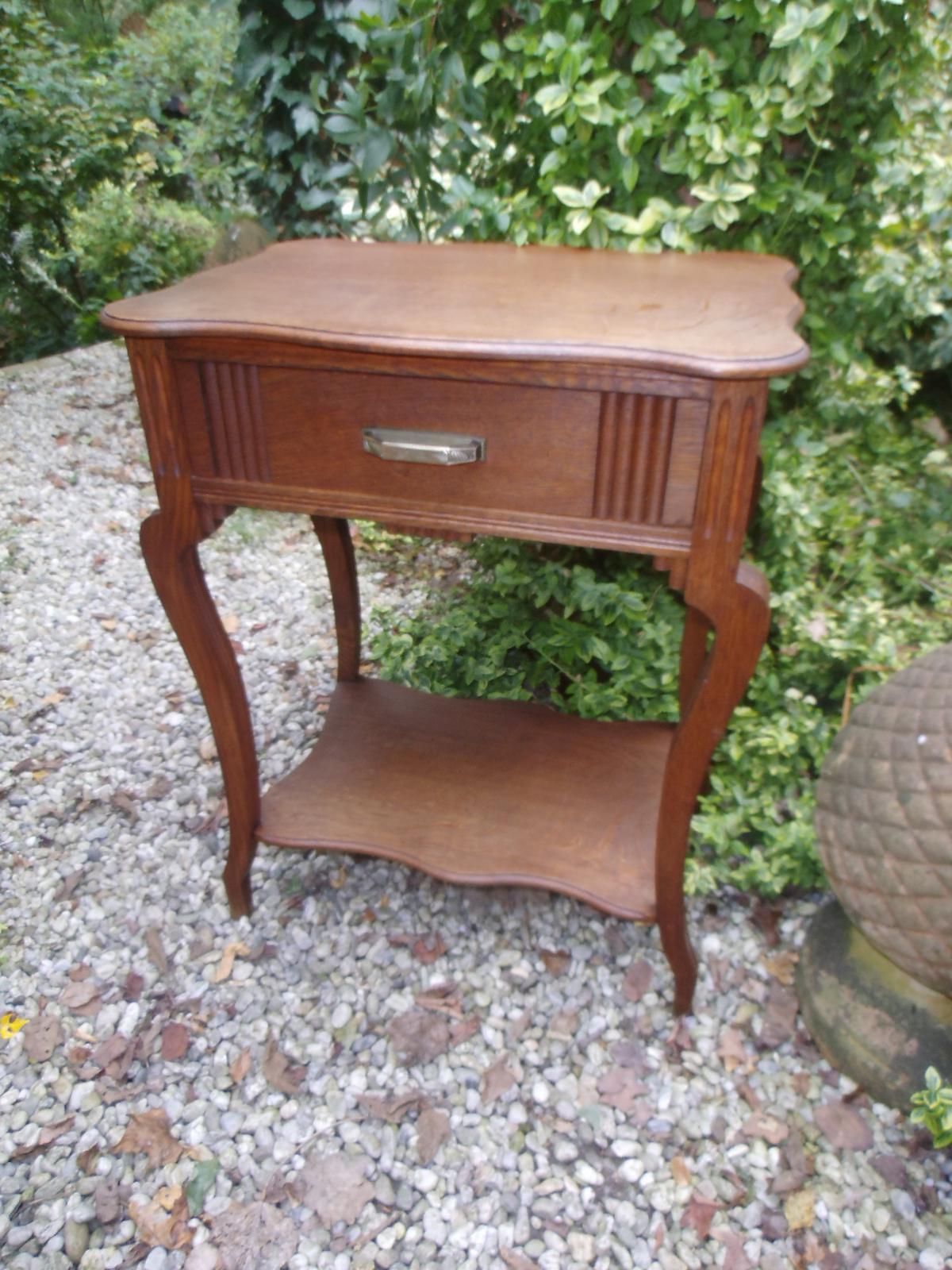 Antik Frankreich Eiche Jugendstil/Art Deco Schminktisch Nähtisch Beistelltisch Wandtisch Kommode Schubladentisch Landhaus Cottage