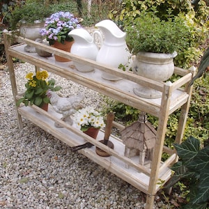 Antik Blumenbank Blumenständer Pflanzenständer Blumenetagere Blumentisch Landhaus Shabby Cottage