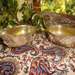 1 Versilberte Sauciere Blumenvase Steckschale Tischdeko Tischschmuck Festtafel Brocante Landhaus Cottage