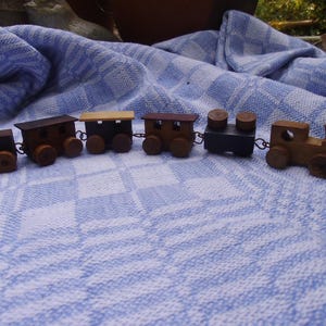 Miniatur Eisenbahn Holzzug Zug Lokomotive Waggon Holz Holzdeko