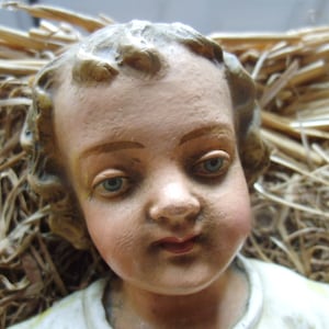 Antik Frankreich Christkind Jesuskind Krippe Weihnachtskrippe Weihnachten Frankreich Brocante
