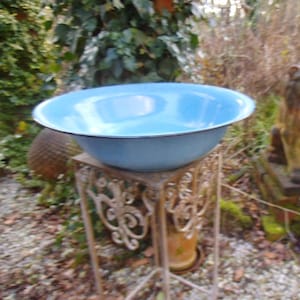 Große Emaille Schüssel Emailleschüssel Waschwanne Babywanne Blau Wanne Vintage Brocante Pflanztopf Blumentopf Schale Miniteich Landhaus