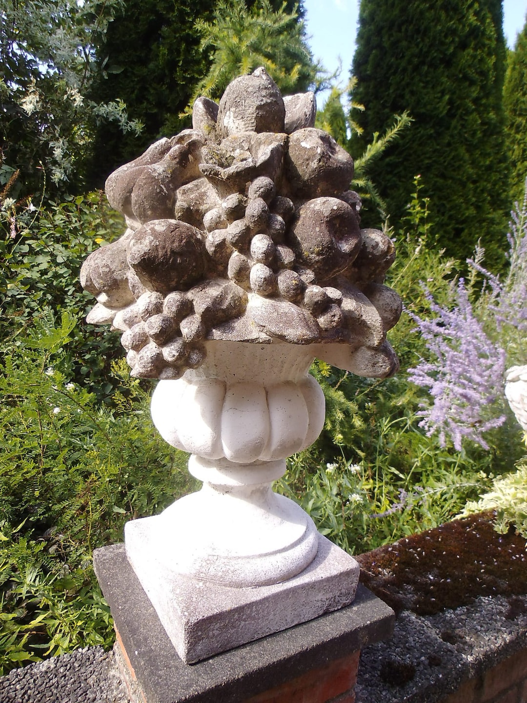 Decorative Object Fruit Basket Garden Garden Object Decoration Cottage Country House Stone