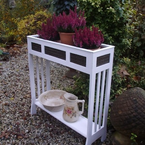 Antik Jugendstil  Blumenbank Blumenständer Pflanzenständer Blumenetagere Weiß Brocante Landhaus Cottage