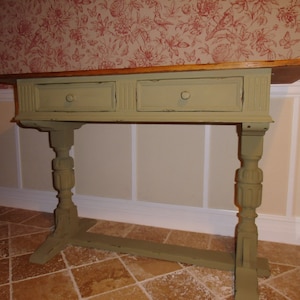 Antiker Schreibtisch Sekretär Wandtisch Wandkonsole Bar Tisch Konsole England Eiche Massiv Landhaus Cottage