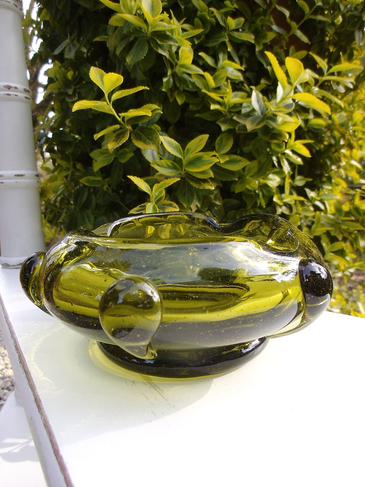 marion10020 Glas Aschenbecher Aschen-Becher Ascher, klassisches rundes  Design, Ø 10,5 cm, grün