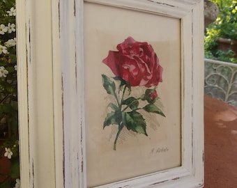 Schlüsselkasten Radierung Rose Wandbild Geheimversteck Landhaus Cottage
