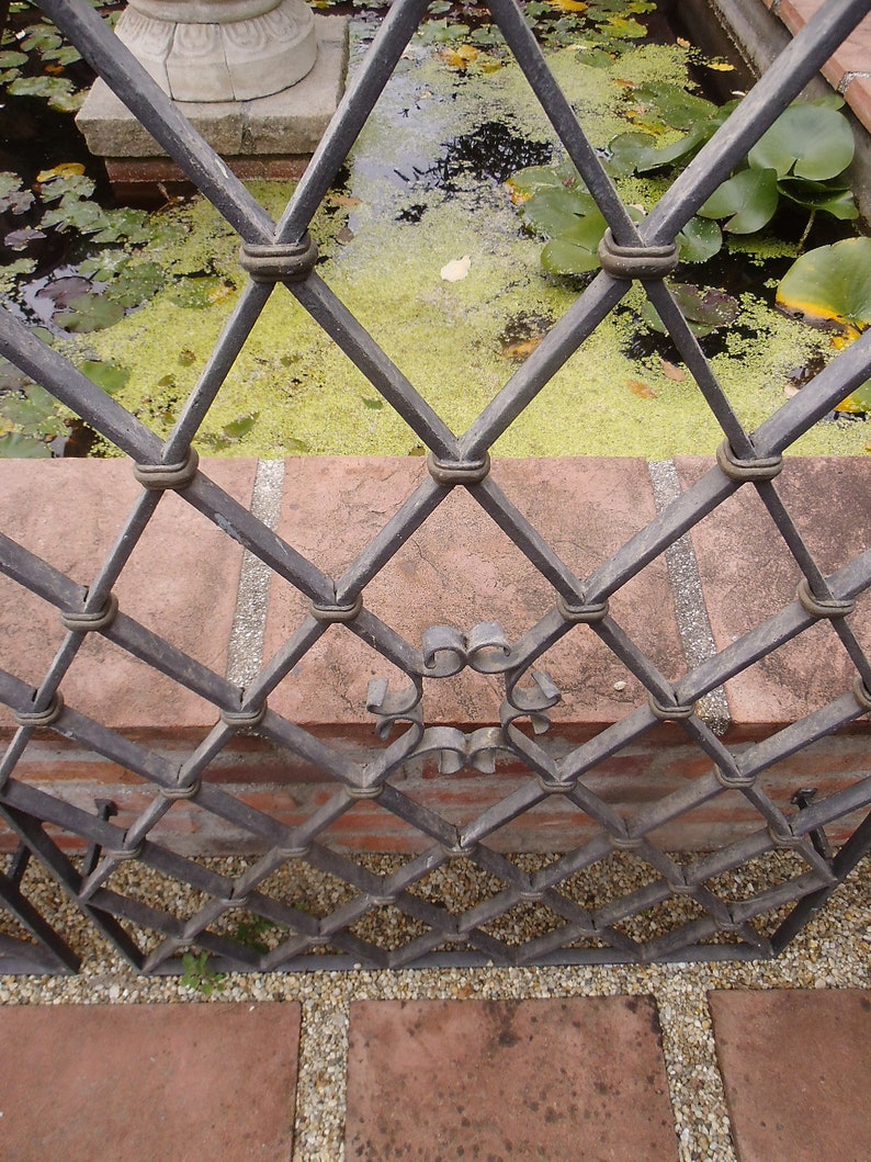 Old Grid Wrought Iron Grid Iron Grid Trellis Window Etsy