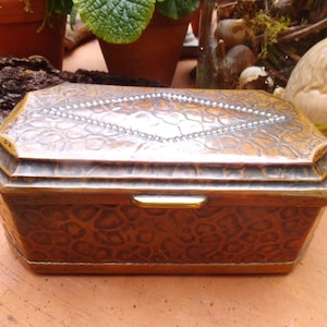 Antik Jugendstil Kupferschatulle Schatulle Kupfer Deckeldose Schmuckschatulle Kästchen Schmuckkästchen