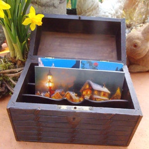 Antik Jugendstil Holzbox Briefkasten Holzkasten Schatulle Box Briefordner Schreibtisch Holzschatulle Briefkästchen Holzkästchen