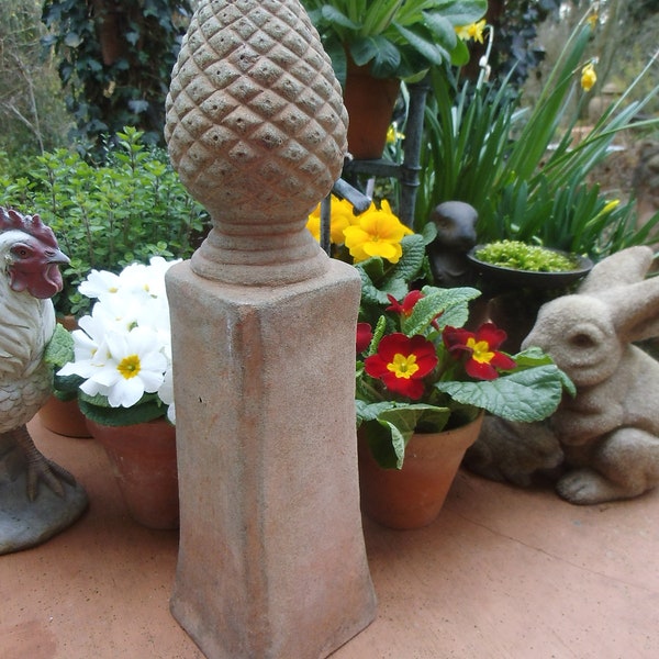 Terracotta Pinienzapfen Zapfen Säule Gartendeko Landhaus Cottage