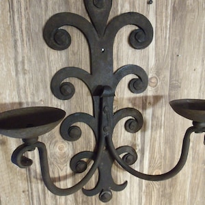 Antik Kerzenhalter Wand Handgeschmiedet  Cottage Brocante Vintage Antiquität Shabby Chic Landhaus Wandleuchter Kerzenständer