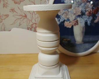 Vintage wooden candlestick, white, shabby chic, vintage candle, candle holder, candlestick, country house, cottage