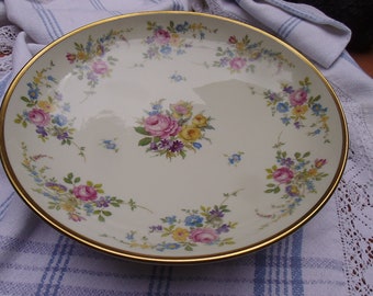 Fußschale Schale Gebäckschale Konfektschale Blumenmuster Brocante Porzellanschale Porzellan Thomas Ivory Bavaria Germany Tafelaufsatz