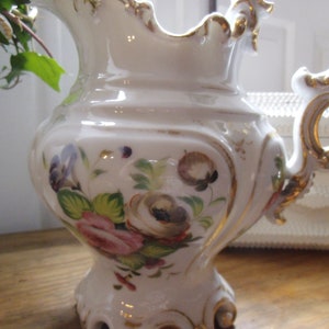 Krug Kanne Wasserkrug Blumen Blüten Porzellan Porzellankrug Vase Blumenvase Cottage Landhaus