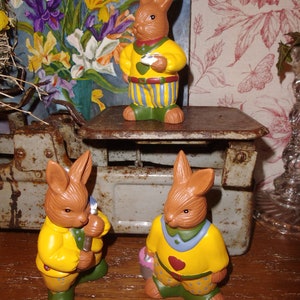 3 Keramik Osterhasen handbemalt Ostern Osterdeko Vintage  90er Osterdekoration Osterfest Osterhase Figur Dekoration Ostereier