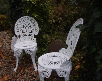 2 chaises de jardin chaise romantique blanche