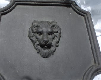 Lion head decorative element wall decoration garden decoration vintage country house brocante cottage panel wall panel