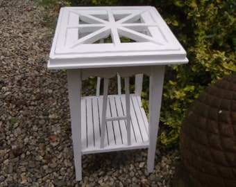 Blumenständer Pflanzenständer Beistelltisch Weiß Hocker Blumenhocker Shabby Holzhocker Landhaus Cottage