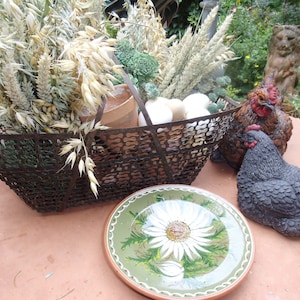 Alter Eisenkorb 20er Jahre handgemacht Eierkorb Erntekorb Korb Eisen Einkaufskorb Dekoration Rost Cottage Landhaus Brocante Gitterkorb