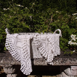 Wäschekorb Weidenkorb geflochtener Korb Einkaufskorb Flechtkorb Shabby Weiß Brocante Vintage Katzenkorb Katzenbett  Cottage Landhaus