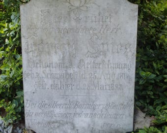 Antik Grabtafel Steintafel Inschrift Stein Gartendeko Landhaus Cottage Brocante Cottage
